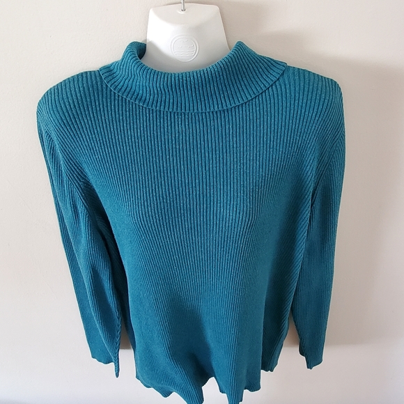 Lane Bryant Teal Turtleneck - Picture 2 of 7